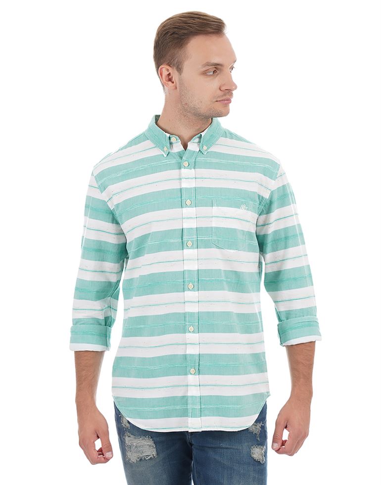 Aeropostale Men Casual Wear Striped  Shirt