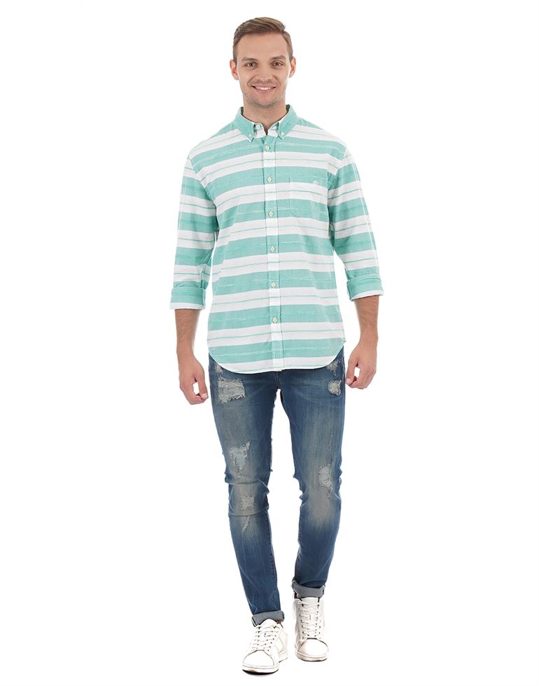 Aeropostale Men Casual Wear Striped  Shirt