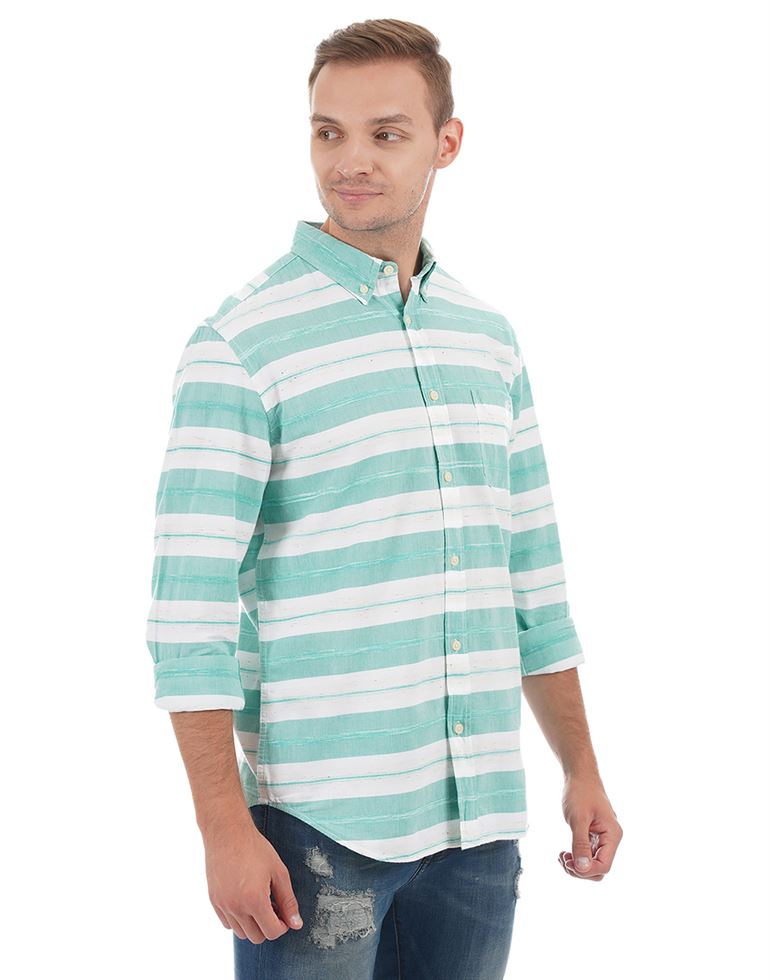 Aeropostale Men Casual Wear Striped  Shirt