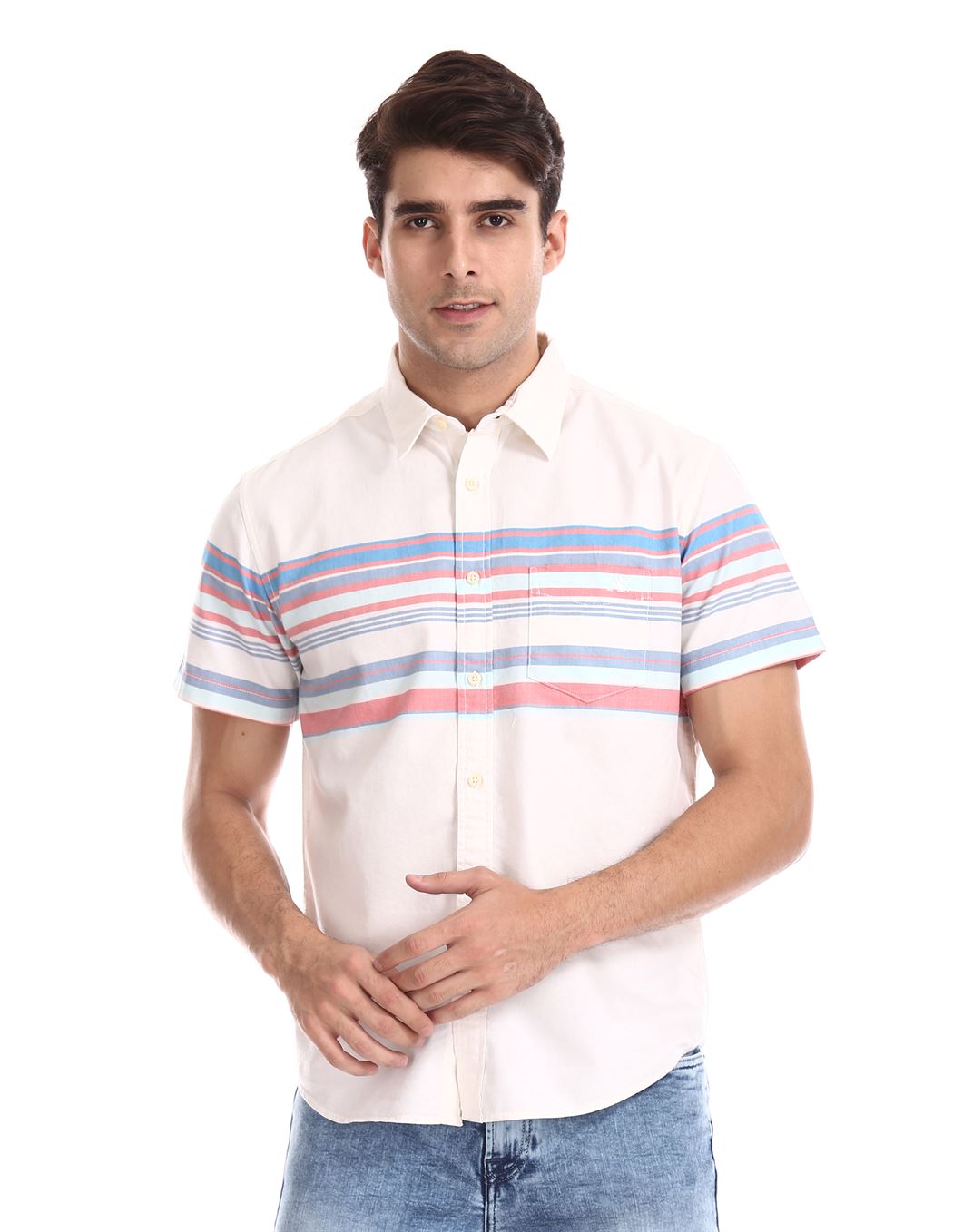 Aeropostale Men Casual Wear Striped Shirt