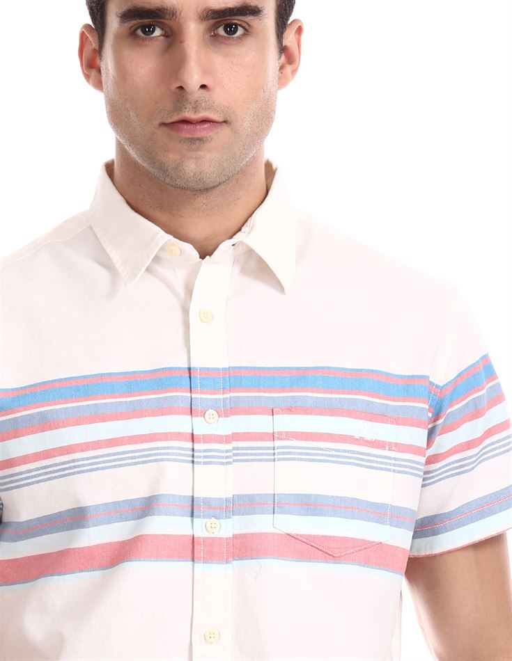 Aeropostale Men Casual Wear Striped Shirt