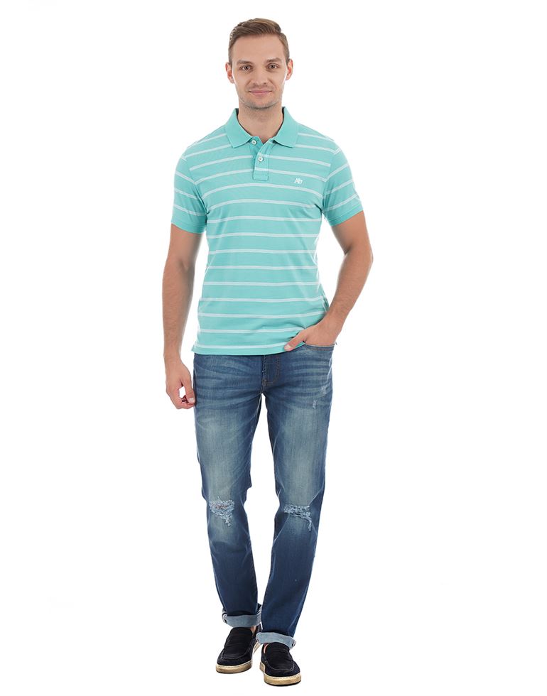 Aeropostale Men Casual Wear Striped  T-Shirt