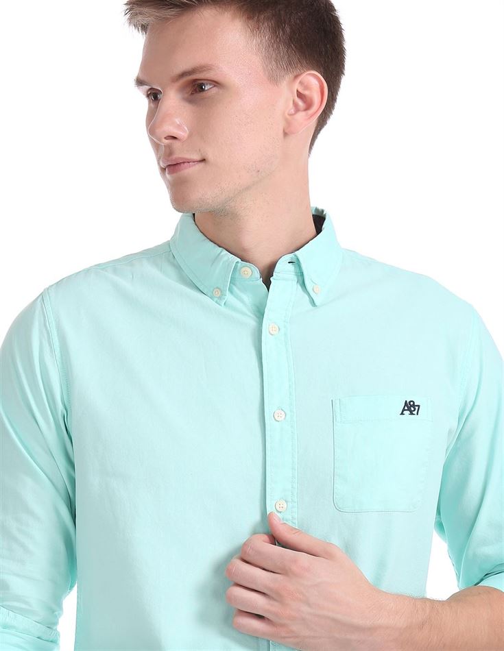 Aeropostale Men Casual Wear Solid Shirt