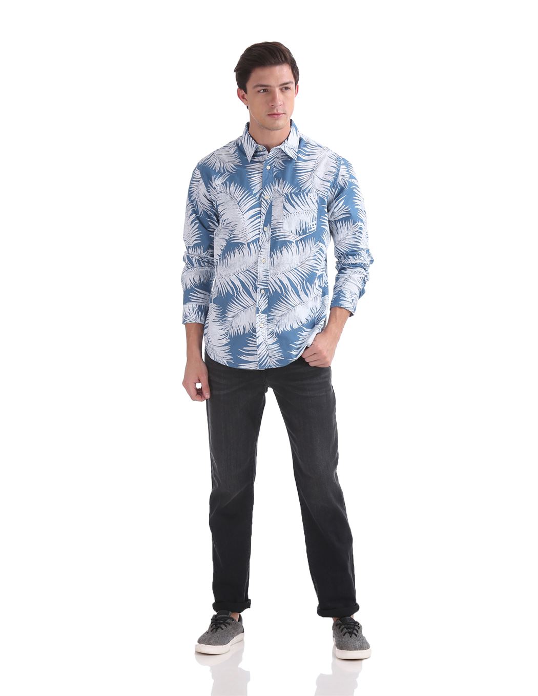 Aeropostale Men Casual Wear Floral Print Shirt