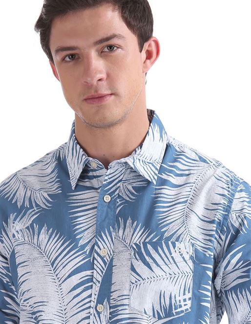 Aeropostale Men Casual Wear Floral Print Shirt