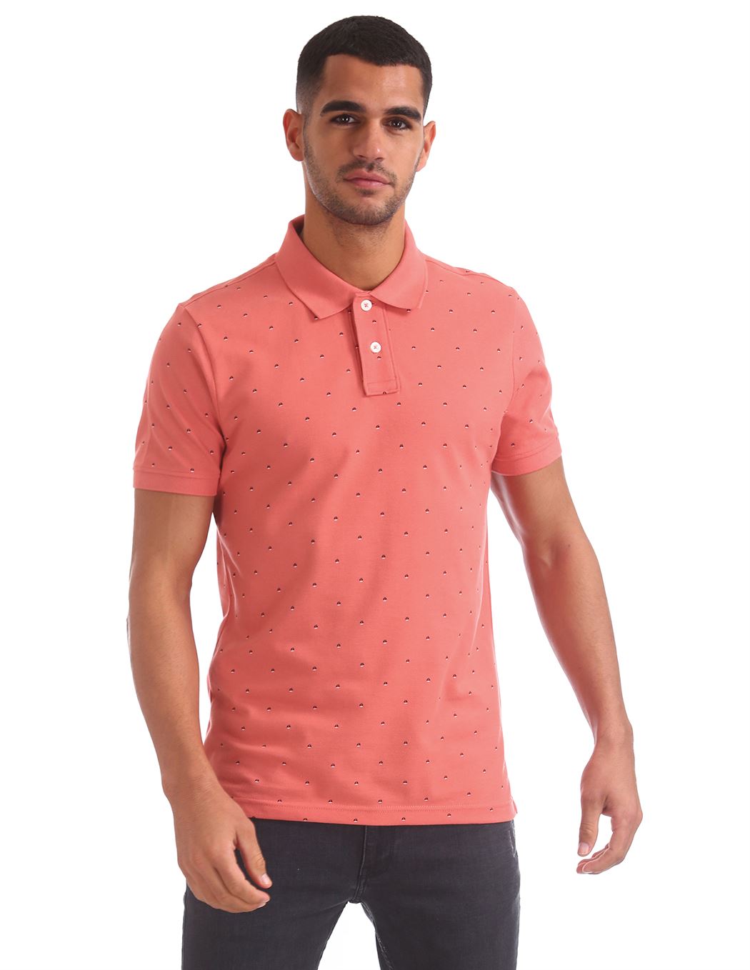 Aeropostale Men Casual Wear Printed Polo T-Shirt