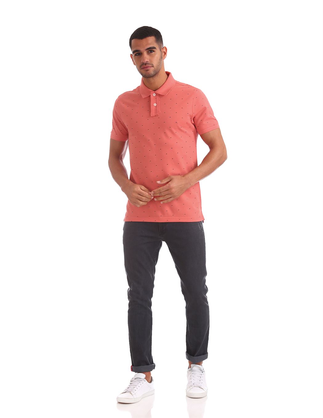 Aeropostale Men Casual Wear Printed Polo T-Shirt