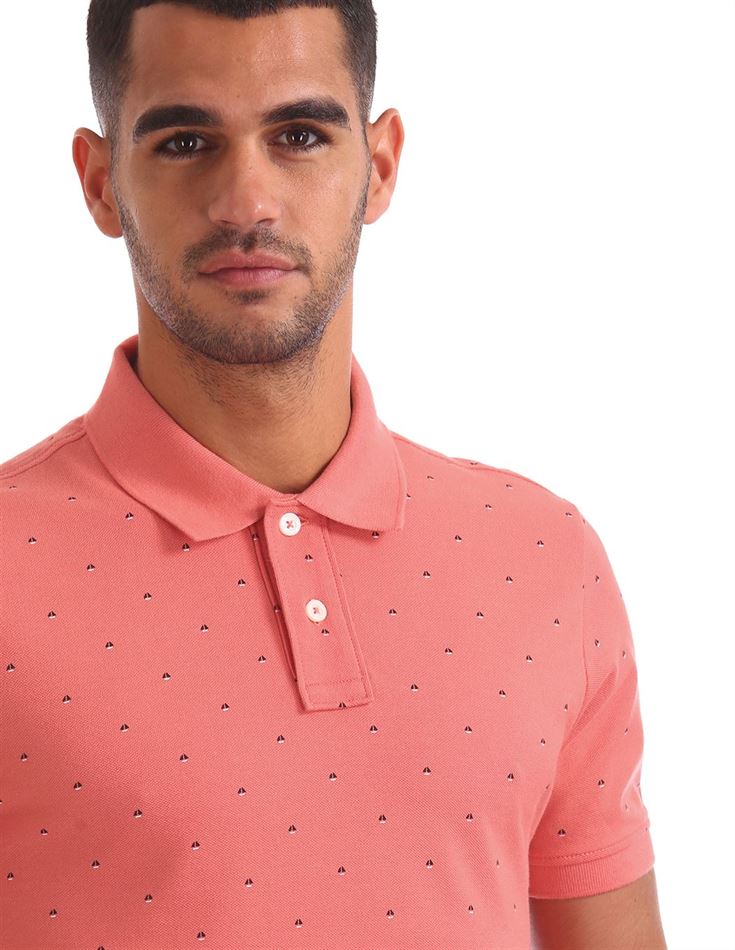 Aeropostale Men Casual Wear Printed Polo T-Shirt