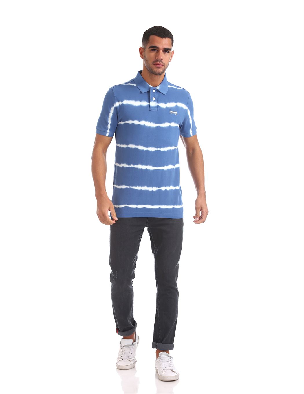 Aeropostale Men Casual Wear Striped Polo T-Shirt