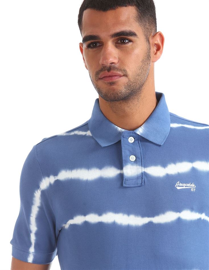 Aeropostale Men Casual Wear Striped Polo T-Shirt