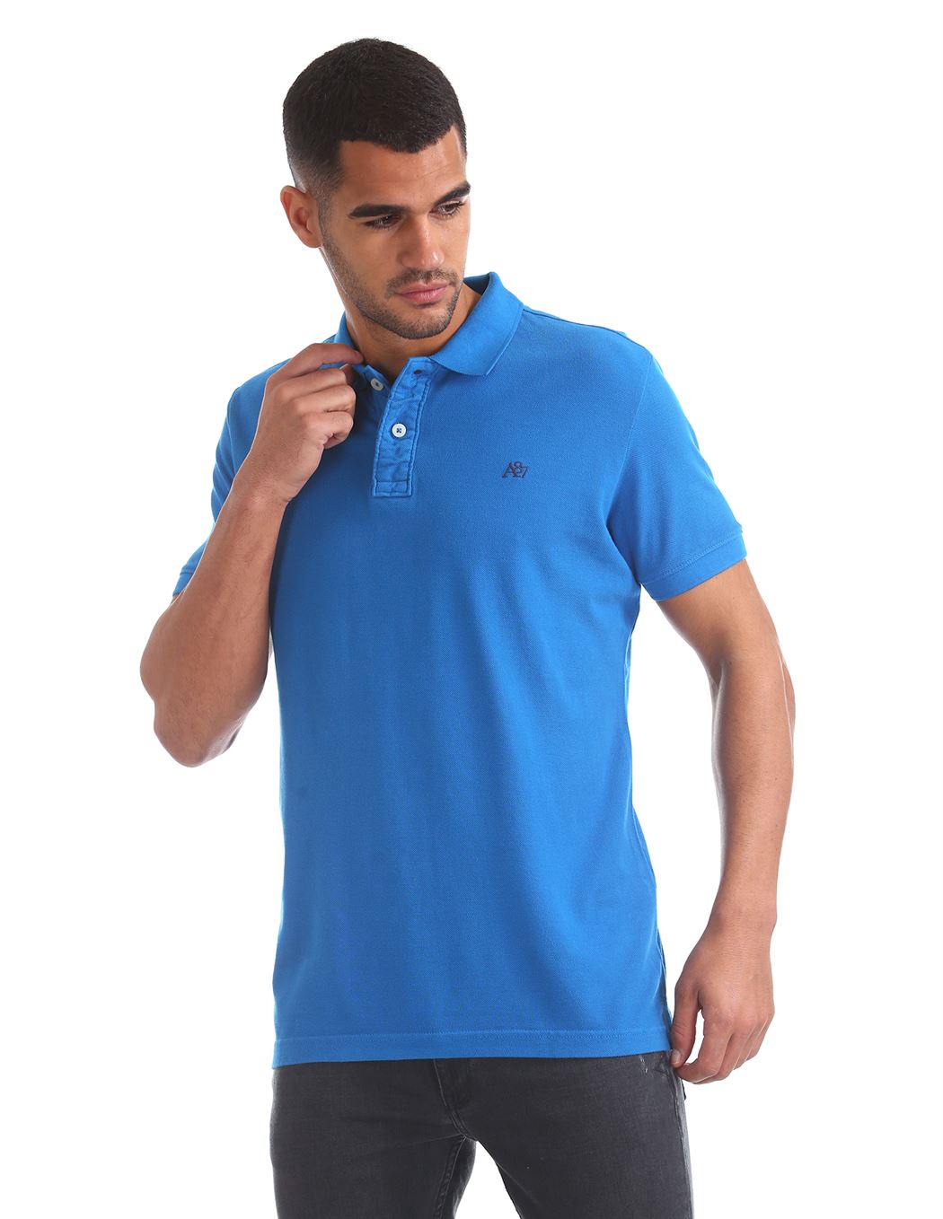 Aeropostale Men Casual Wear Solid Polo T-Shirt