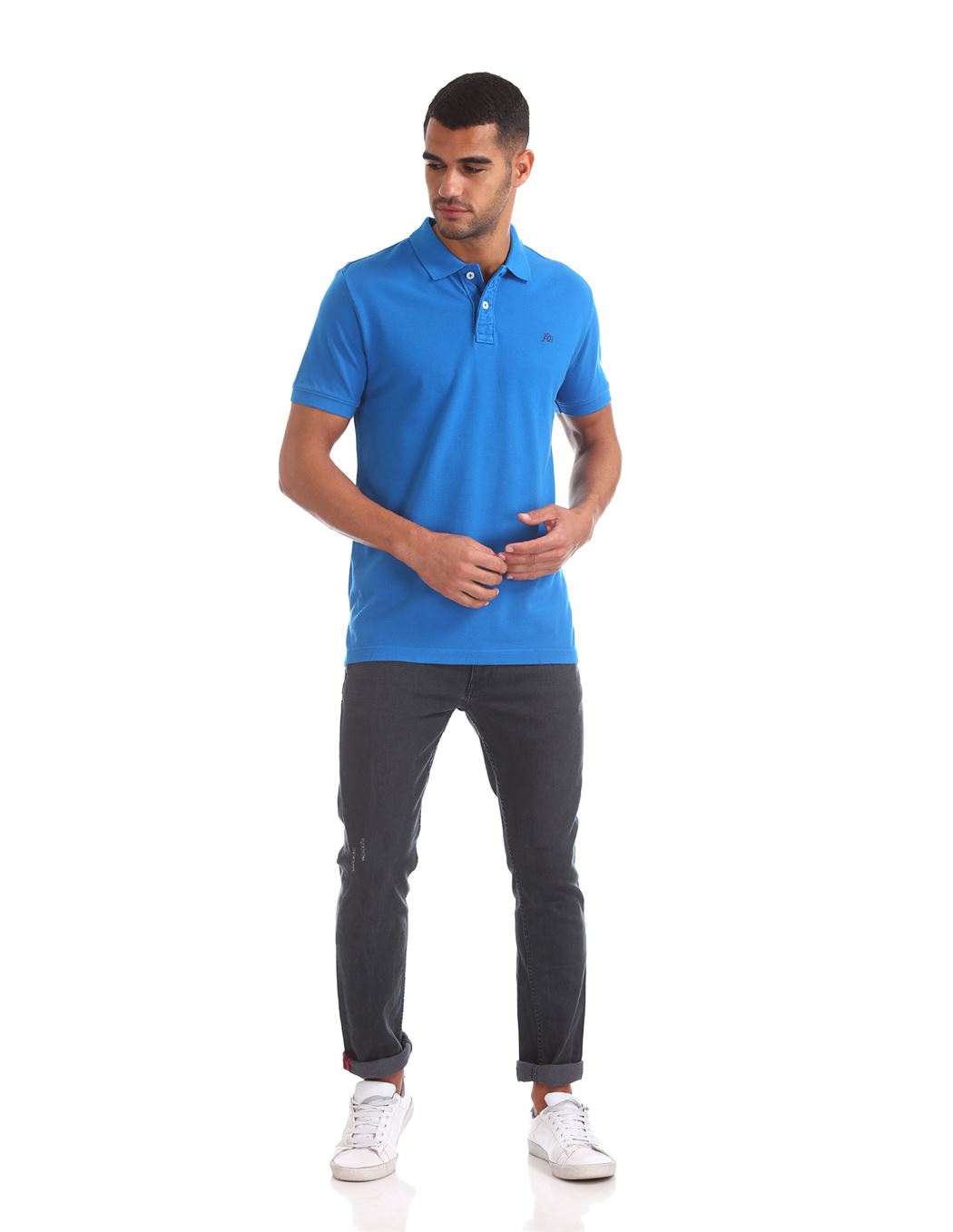 Aeropostale Men Casual Wear Solid Polo T-Shirt