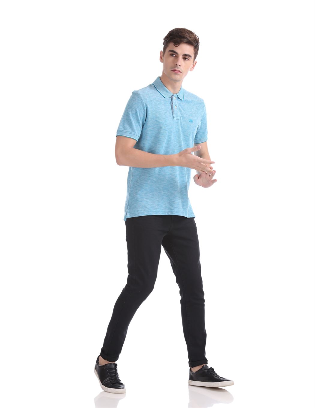 Aeropostale Men Casual Wear Solid Polo T-Shirt