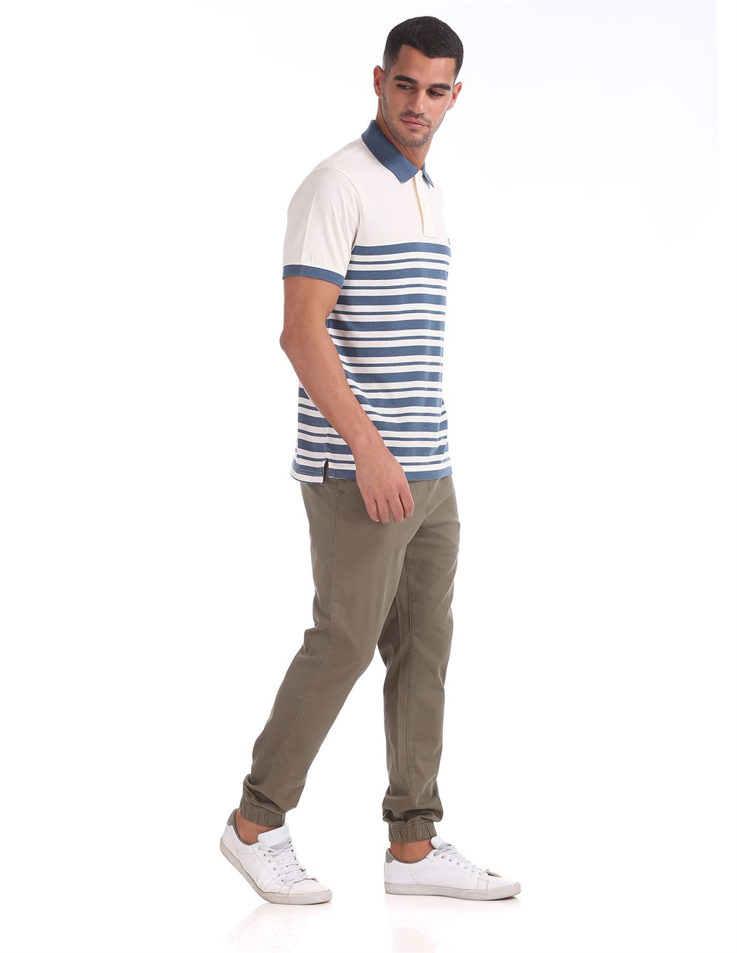 Aeropostale Men Casual Wear Striped Polo T-Shirt