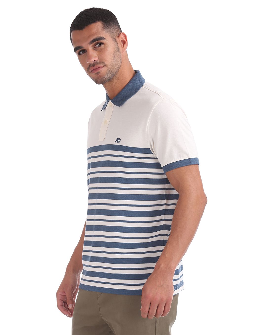 Aeropostale Men Casual Wear Striped Polo T-Shirt