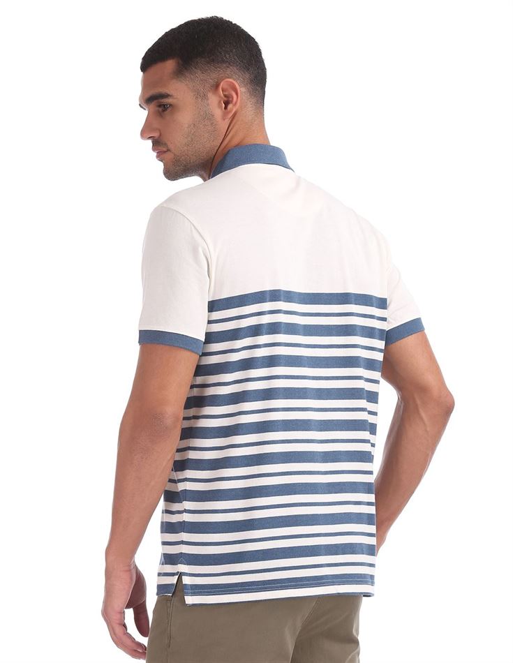 Aeropostale Men Casual Wear Striped Polo T-Shirt