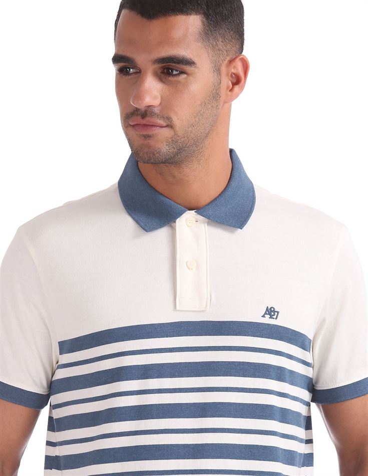 Aeropostale Men Casual Wear Striped Polo T-Shirt