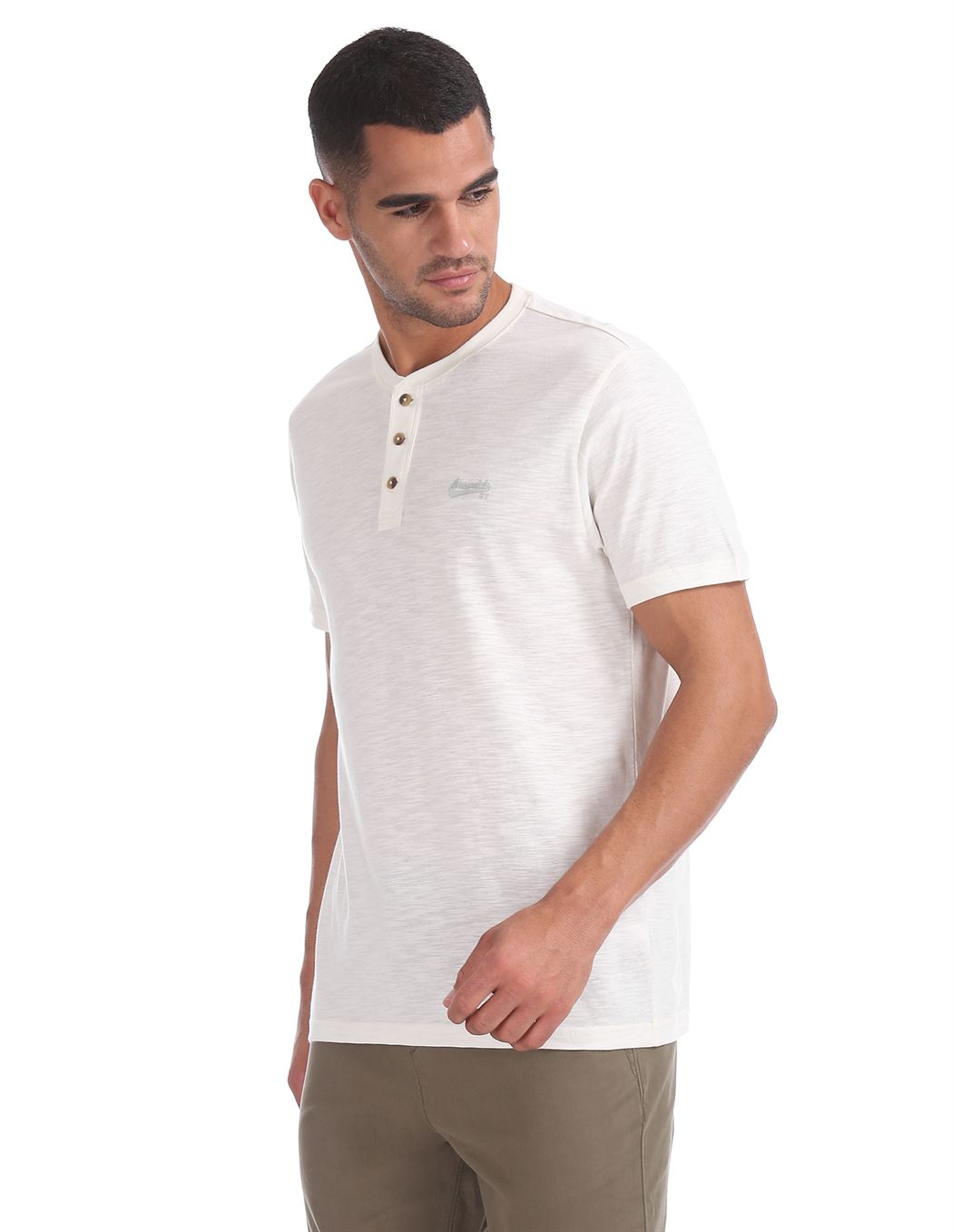 Aeropostale Men Casual Wear Solid T-Shirt