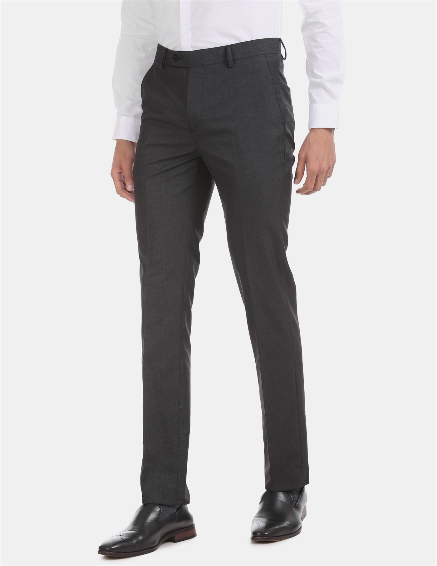 Buy Arrow Men Light Grey Hudson Tailored Fit Formal Trousers  NNNOWcom