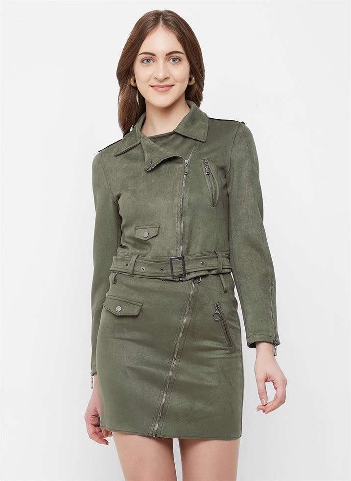 khaki shift dress