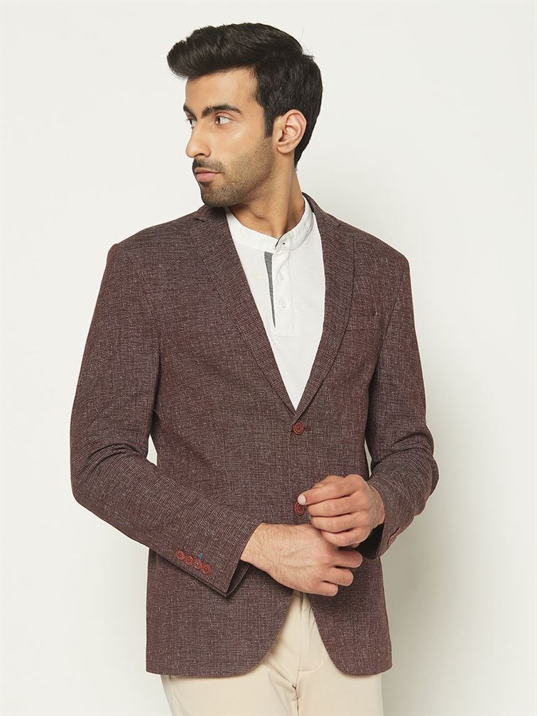 Blackberry Men Formal Wear Brown Blazer