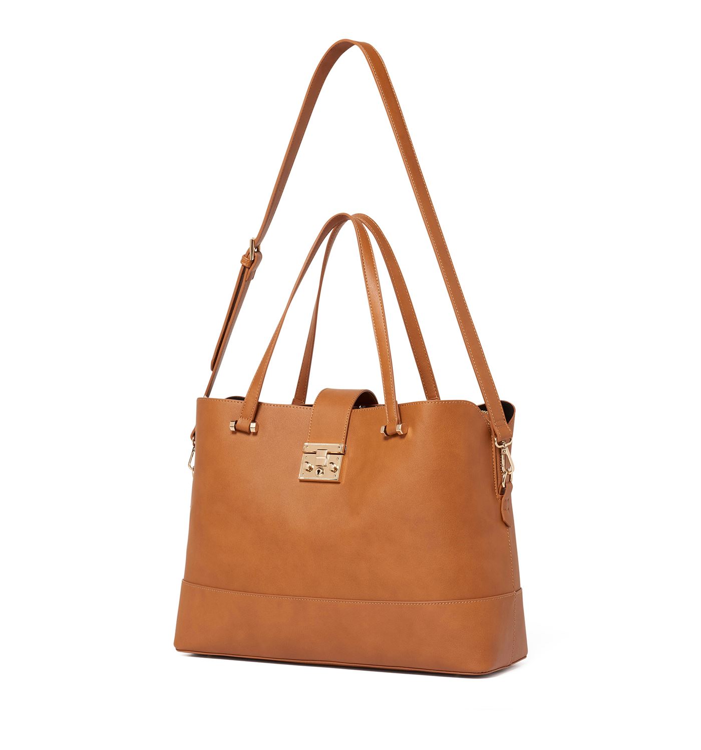 Forever New Women's Tan Laptop Bag with Detachable Shoulder Strap