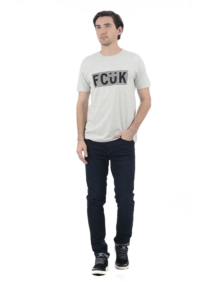 French Connection Men Casual Wear Solid T-Shirt