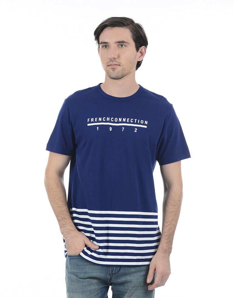 French Connection Men Casual Wear Striped T-Shirt