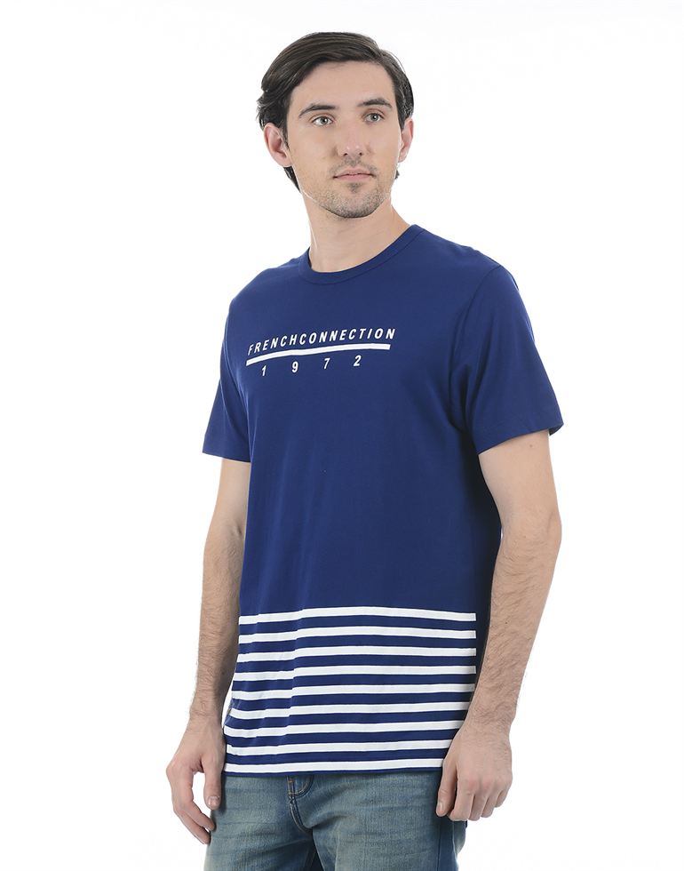 French Connection Men Casual Wear Striped T-Shirt