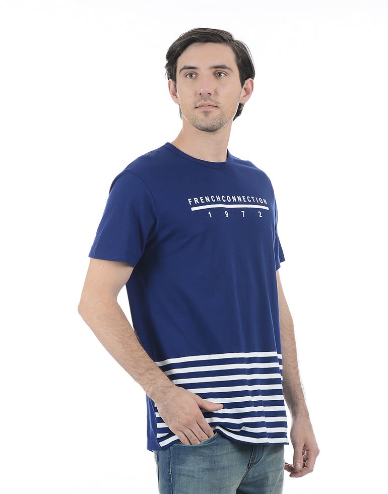 French Connection Men Casual Wear Striped T-Shirt