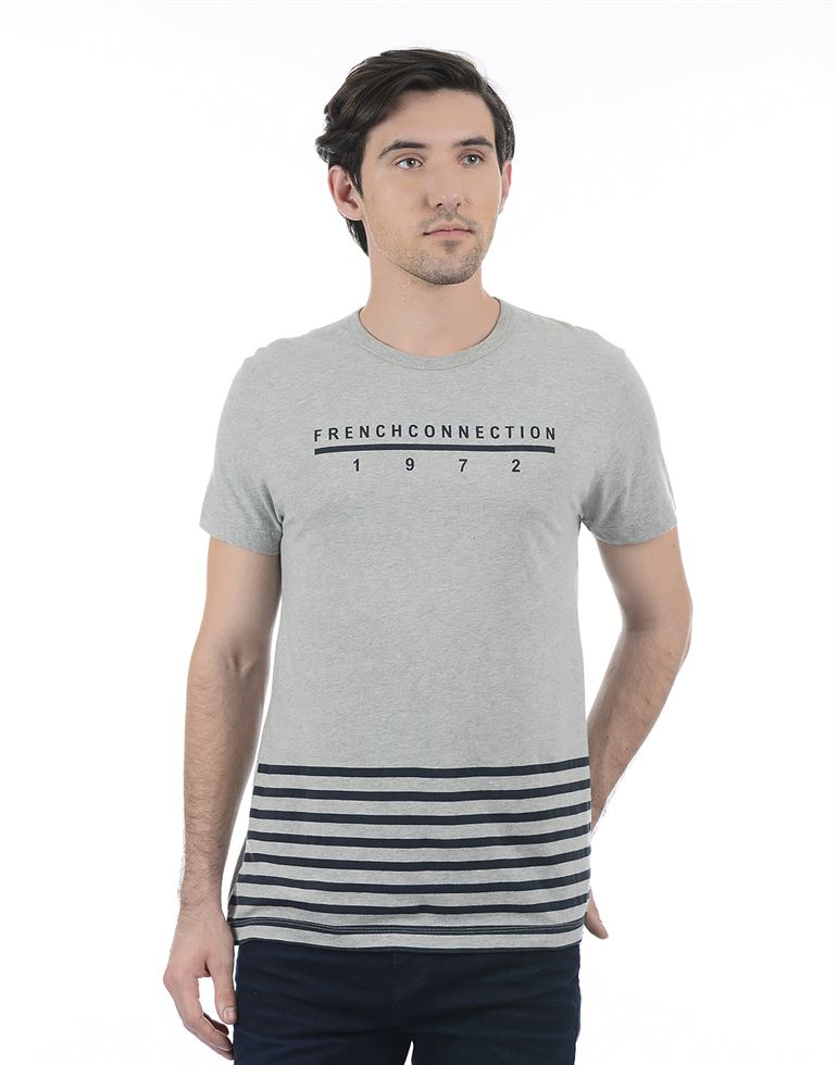 French Connection Men Casual Wear Striped T-Shirt