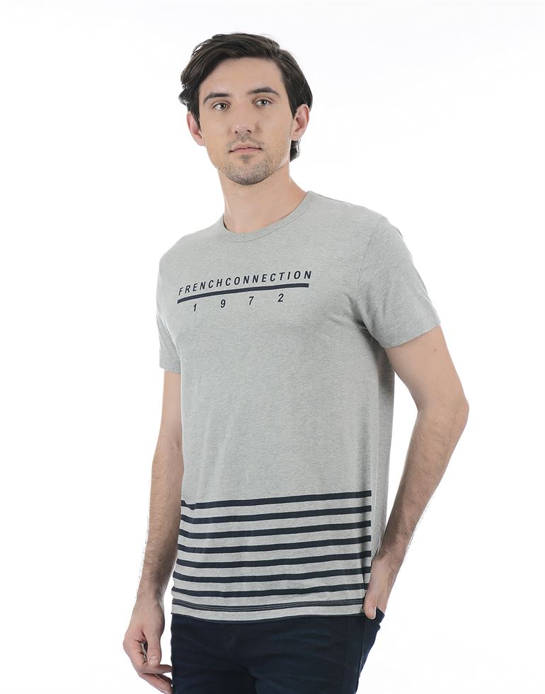 French Connection Men Casual Wear Striped T-Shirt