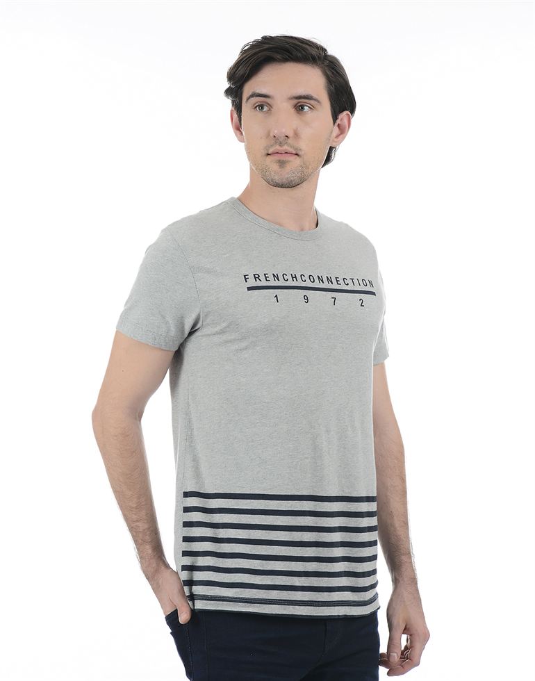 French Connection Men Casual Wear Striped T-Shirt