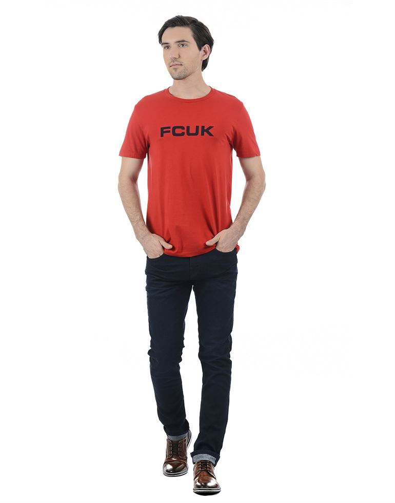 French Connection Men Casual Wear Solid T-Shirt