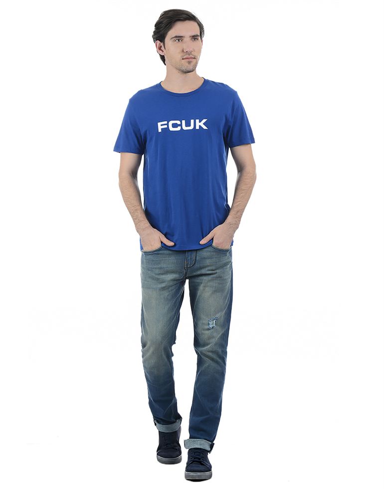 French Connection Men Casual Wear Solid T-Shirt