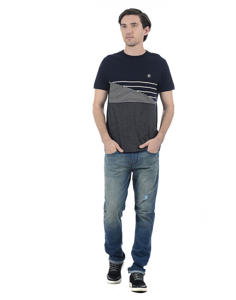 French Connection Men Casual Wear Striped T-Shirt