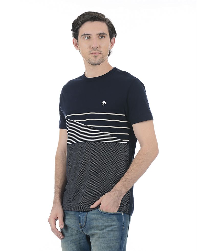 French Connection Men Casual Wear Striped T-Shirt