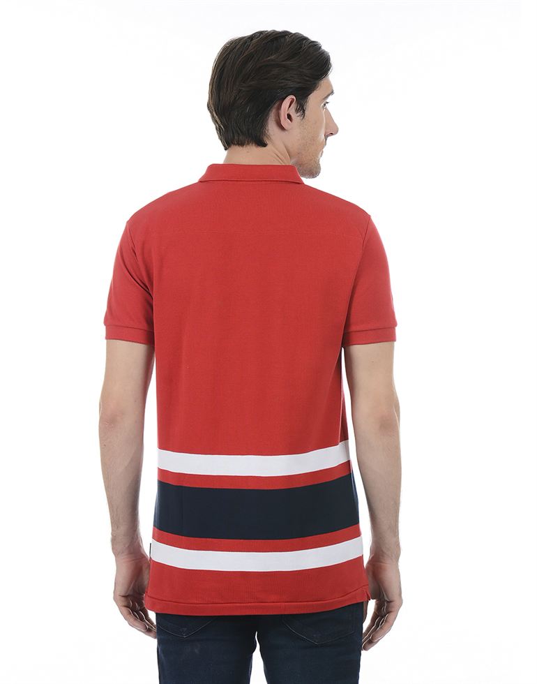 French Connection Men Casual Wear Striped Polo T-Shirt