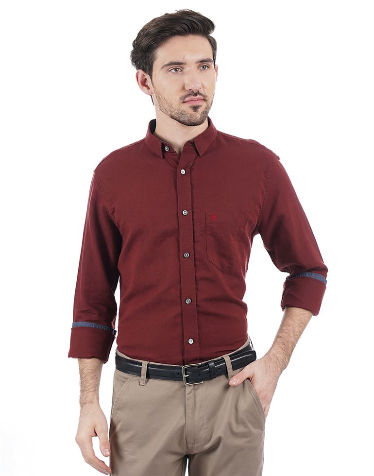 French Connection Men Casual Wear Solid Shirt