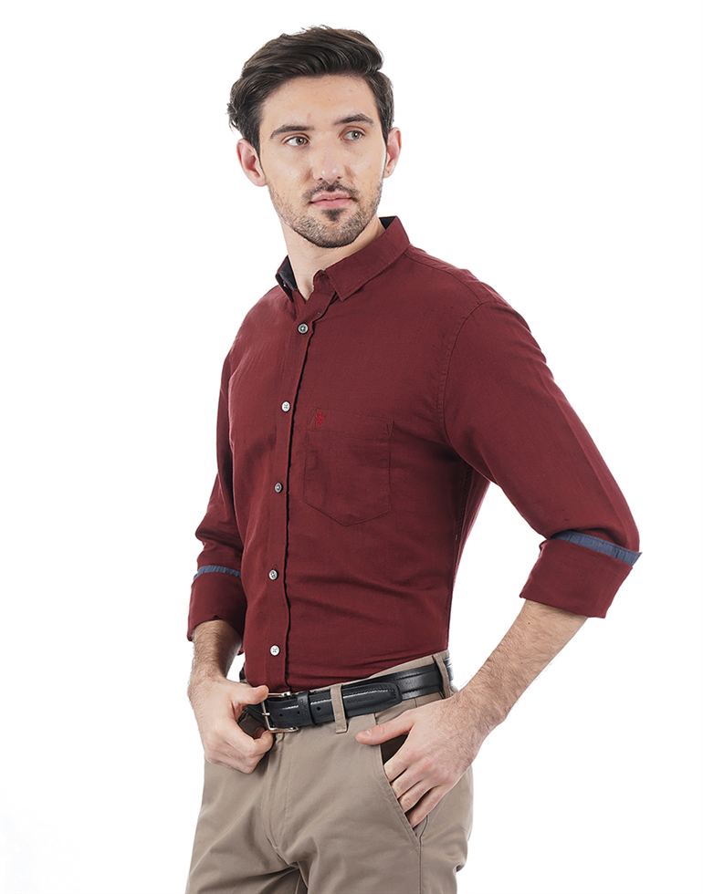 French Connection Men Casual Wear Solid Shirt