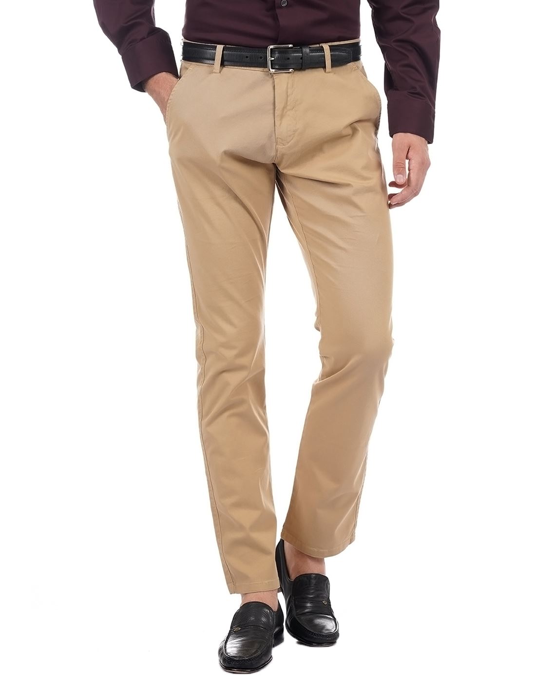 FRENCH CONNECTION  Slim Fit Neutral Trousers  Moss Box