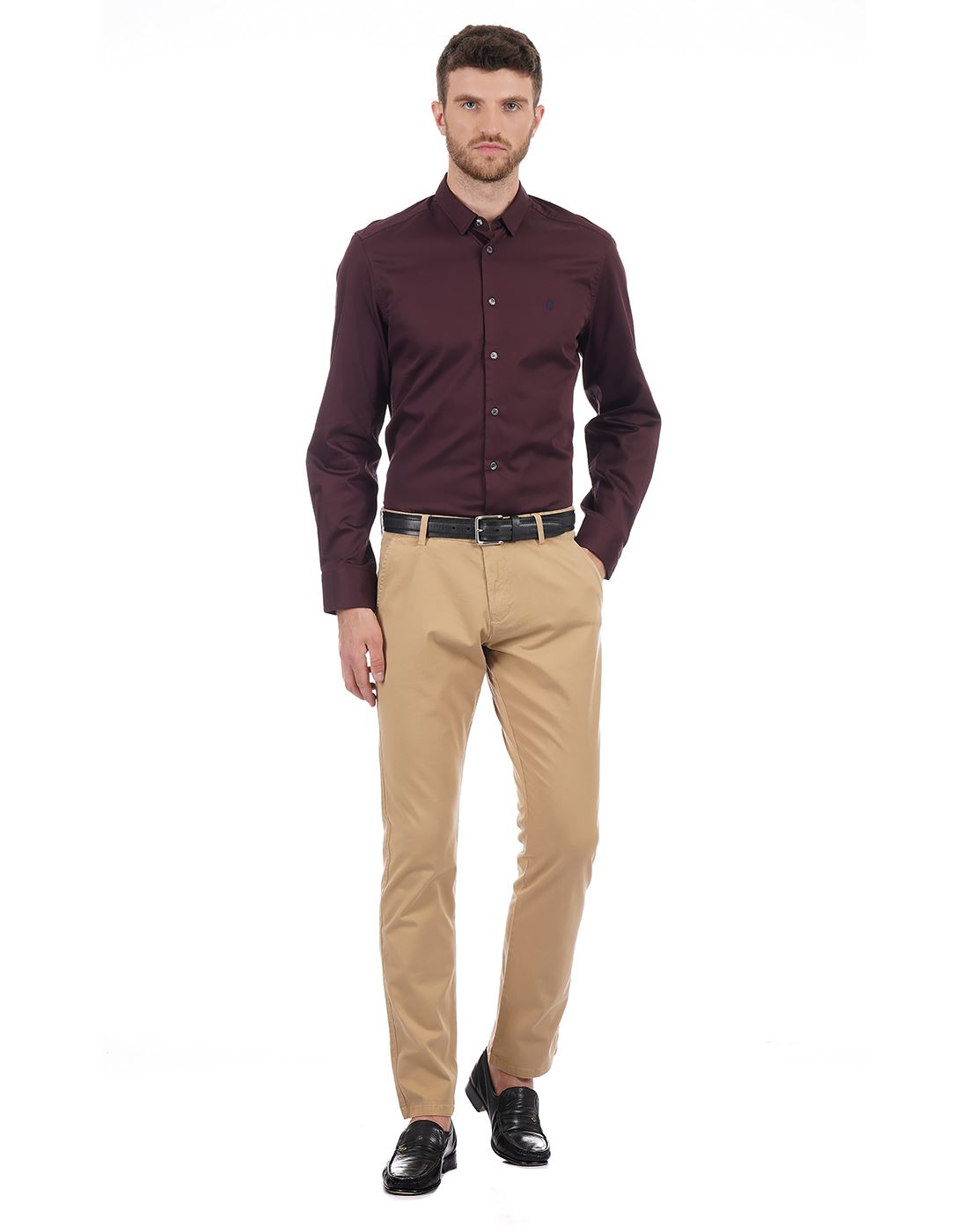 French Connection Men Casual Wear Solid Trousers