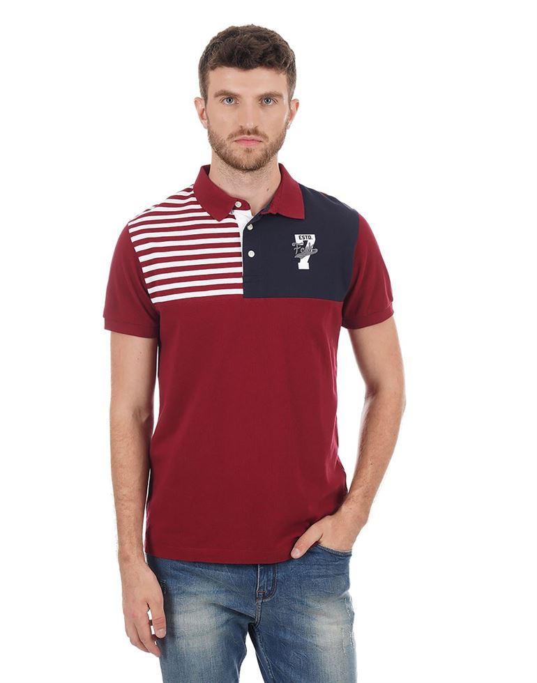 French Connection Men Casual Wear Striped T-Shirt