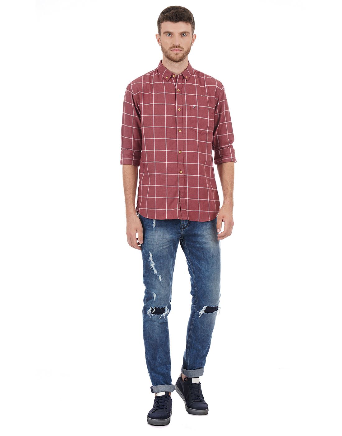 French Connection Men Casual Wear Checkered Shirt