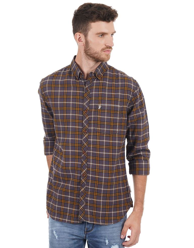 French Connection Men Casual Wear Checkered Shirt