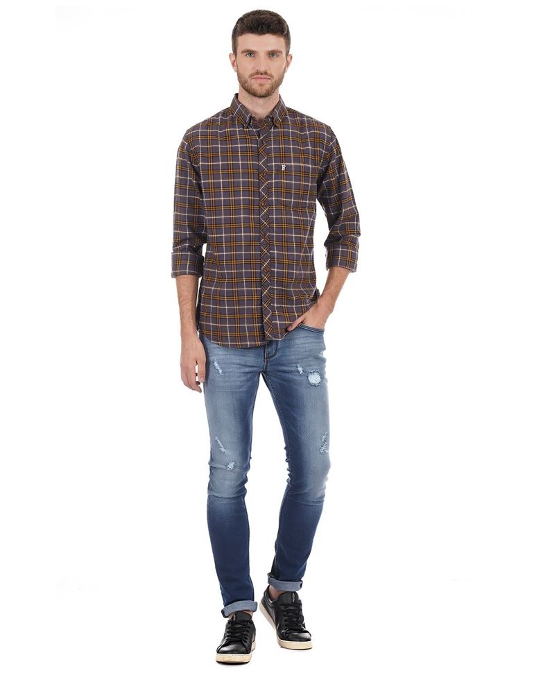 French Connection Men Casual Wear Checkered Shirt