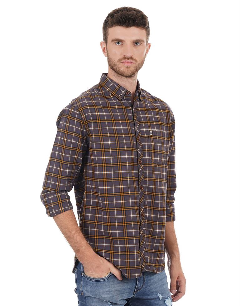 French Connection Men Casual Wear Checkered Shirt