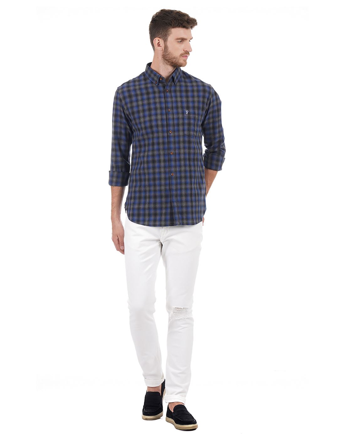 French Connection Men Casual Wear Checkered Shirt