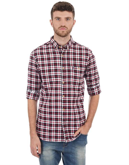 French Connection Men Casual Wear Checkered Shirt