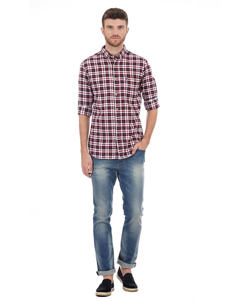 French Connection Men Casual Wear Checkered Shirt